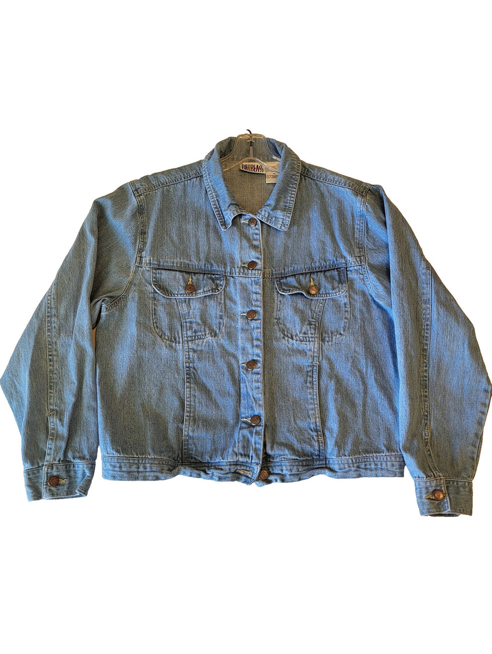 VTG Bill Blass Jeans Women's Sz XL Denim Jacket Blue Y2K 90's Classic Trucker